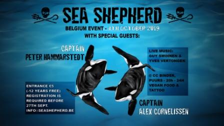 Uniek event/fundraiser met Alex Cornelissen (CEO Sea Shepherd Global) en Peter Hammarstedt (kapitein, bekend van Whale Wars)